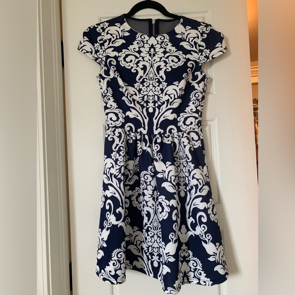 Navy and White Dress. Size: S